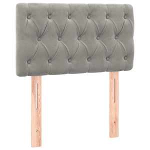 Κρεβάτι Boxspring με Στρώμα Ανοιχτό Γκρι 80x200 εκ. Βελούδινο