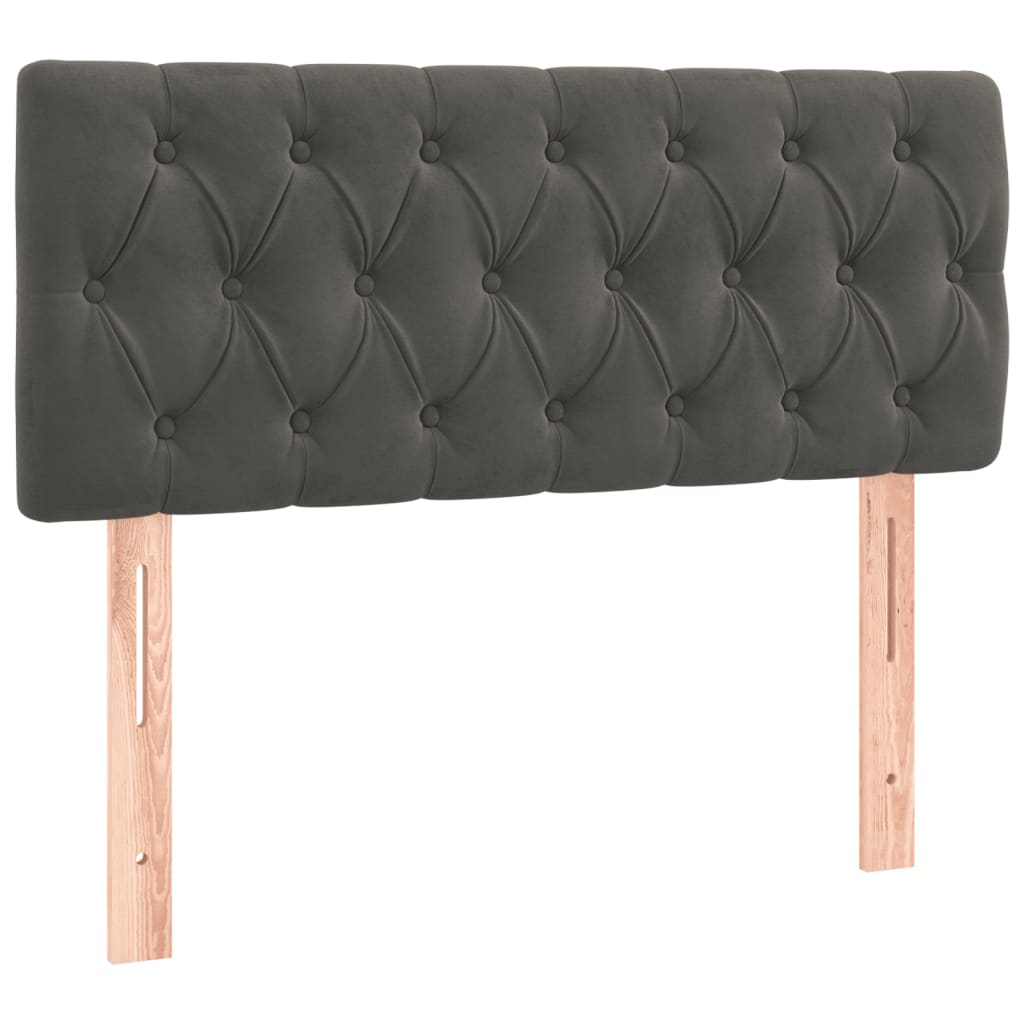 Κρεβάτι Boxspring με Στρώμα Σκούρο Γκρι 90x200 εκ. Βελούδινο