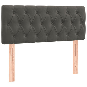 Κρεβάτι Boxspring με Στρώμα Σκούρο Γκρι 90x200 εκ. Βελούδινο