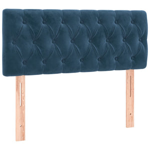 Κρεβάτι Boxspring με Στρώμα Σκούρο Μπλε 100x200 εκ. Βελούδινο