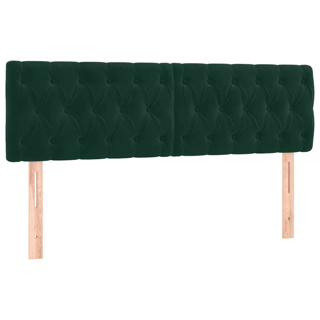 Κρεβάτι Boxspring με Στρώμα Σκούρο Πράσινο 140x190εκ. Βελούδινο