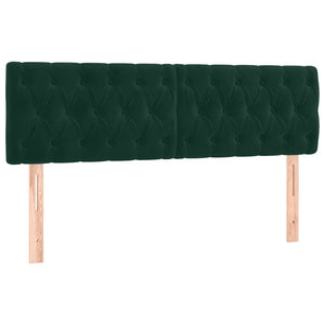 Κρεβάτι Boxspring με Στρώμα Σκούρο Πράσινο 140x190εκ. Βελούδινο