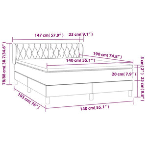 Κρεβάτι Boxspring με Στρώμα Σκούρο Πράσινο 140x190εκ. Βελούδινο