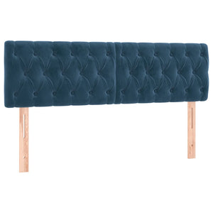 Κρεβάτι Boxspring με Στρώμα Σκούρο Μπλε 140x190 εκ. Βελούδινο