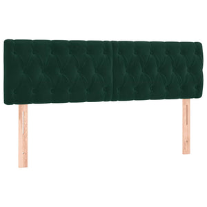 Κρεβάτι Boxspring με Στρώμα Σκούρο Πράσινο 140x200εκ. Βελούδινο
