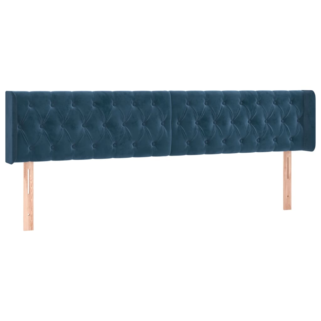 Κρεβάτι Boxspring με Στρώμα Σκούρο Μπλε 180x200 εκ. Βελούδινο
