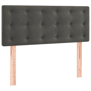 Κρεβάτι Boxspring με Στρώμα Σκούρο Γκρι 90x190 εκ. Βελούδινο