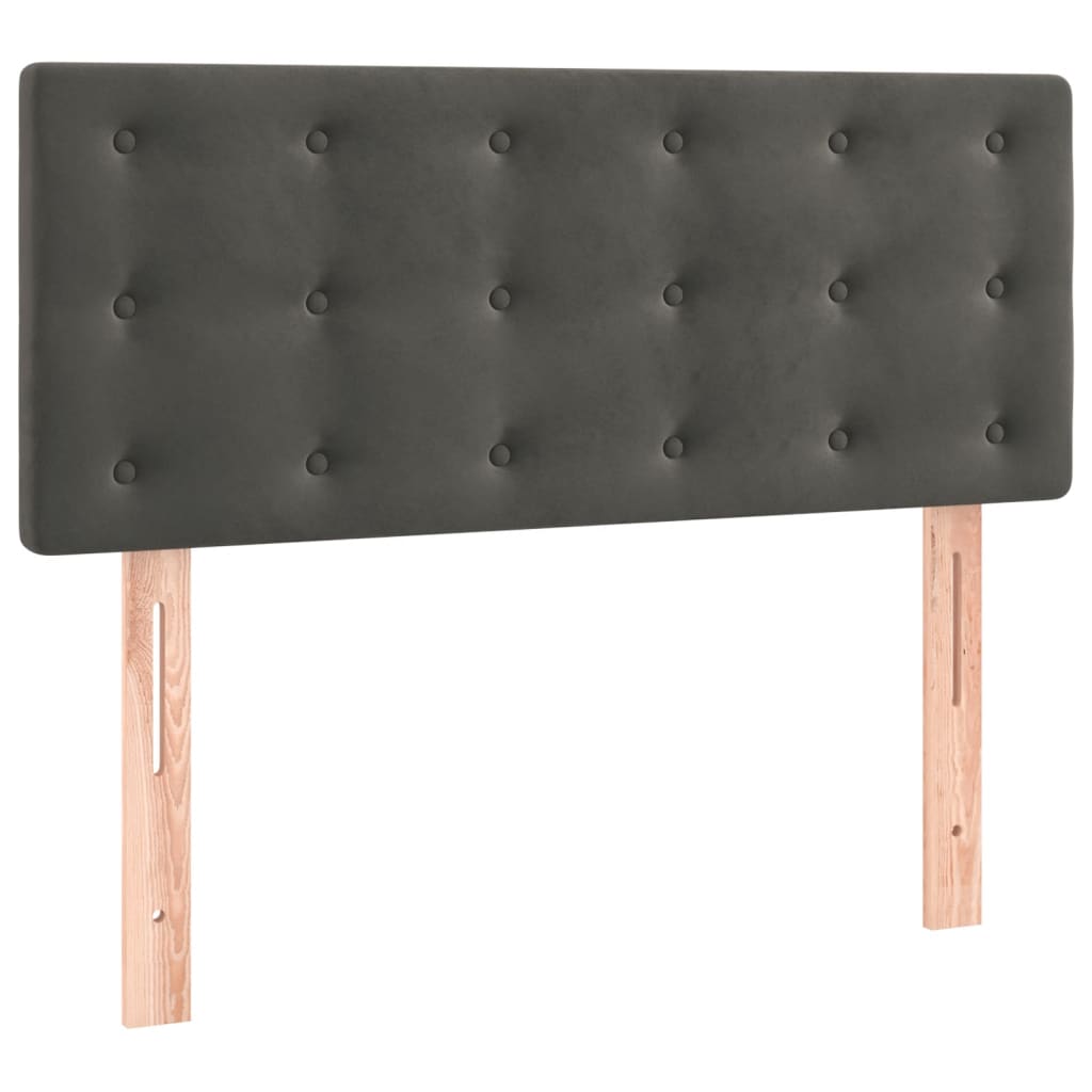 Κρεβάτι Boxspring με Στρώμα Σκούρο Γκρι 90x200 εκ. Βελούδινο
