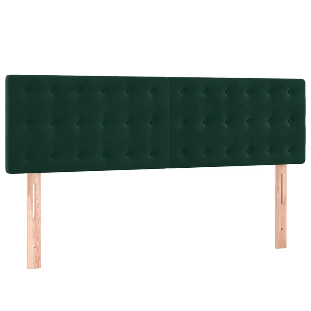 Κρεβάτι Boxspring με Στρώμα Σκούρο Πράσινο 140x190εκ. Βελούδινο