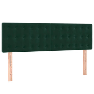 Κρεβάτι Boxspring με Στρώμα Σκούρο Πράσινο 140x190εκ. Βελούδινο