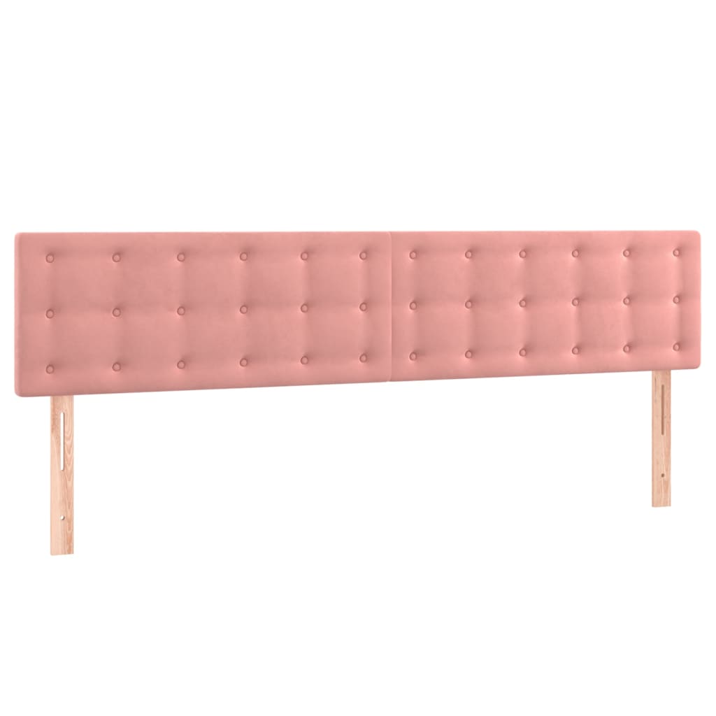 Κρεβάτι Boxspring με Στρώμα Ροζ 160x200 εκ. Βελούδινο