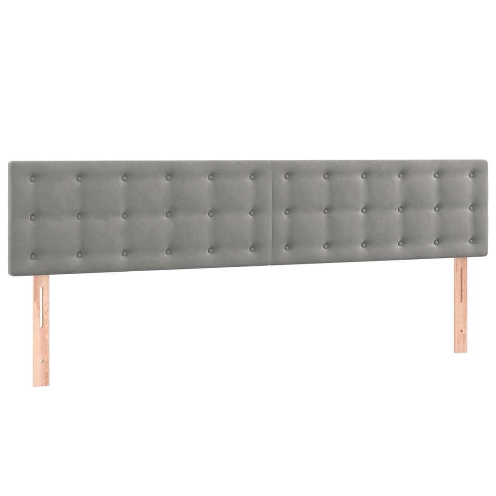 Κρεβάτι Boxspring με Στρώμα Ανοιχτό Γκρι 180x200 εκ. Βελούδινο