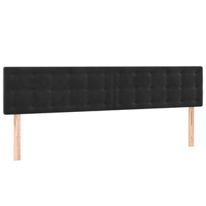 Κρεβάτι Boxspring με Στρώμα Μαύρο 200x200 εκ. Βελούδινο