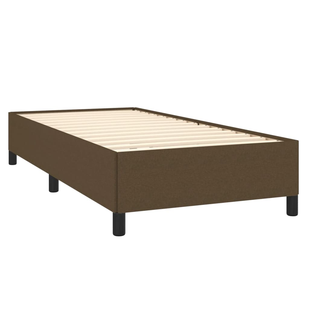 Κρεβάτι Boxspring με Στρώμα Σκούρο Καφέ 80x200 εκ. Υφασμάτινο