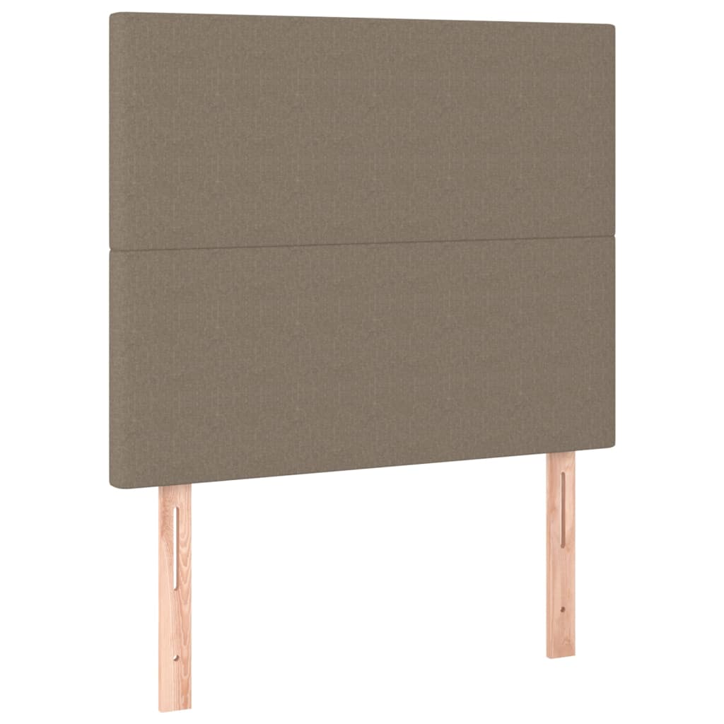 Κρεβάτι Boxspring με Στρώμα Taupe 90x200 εκ. Υφασμάτινο