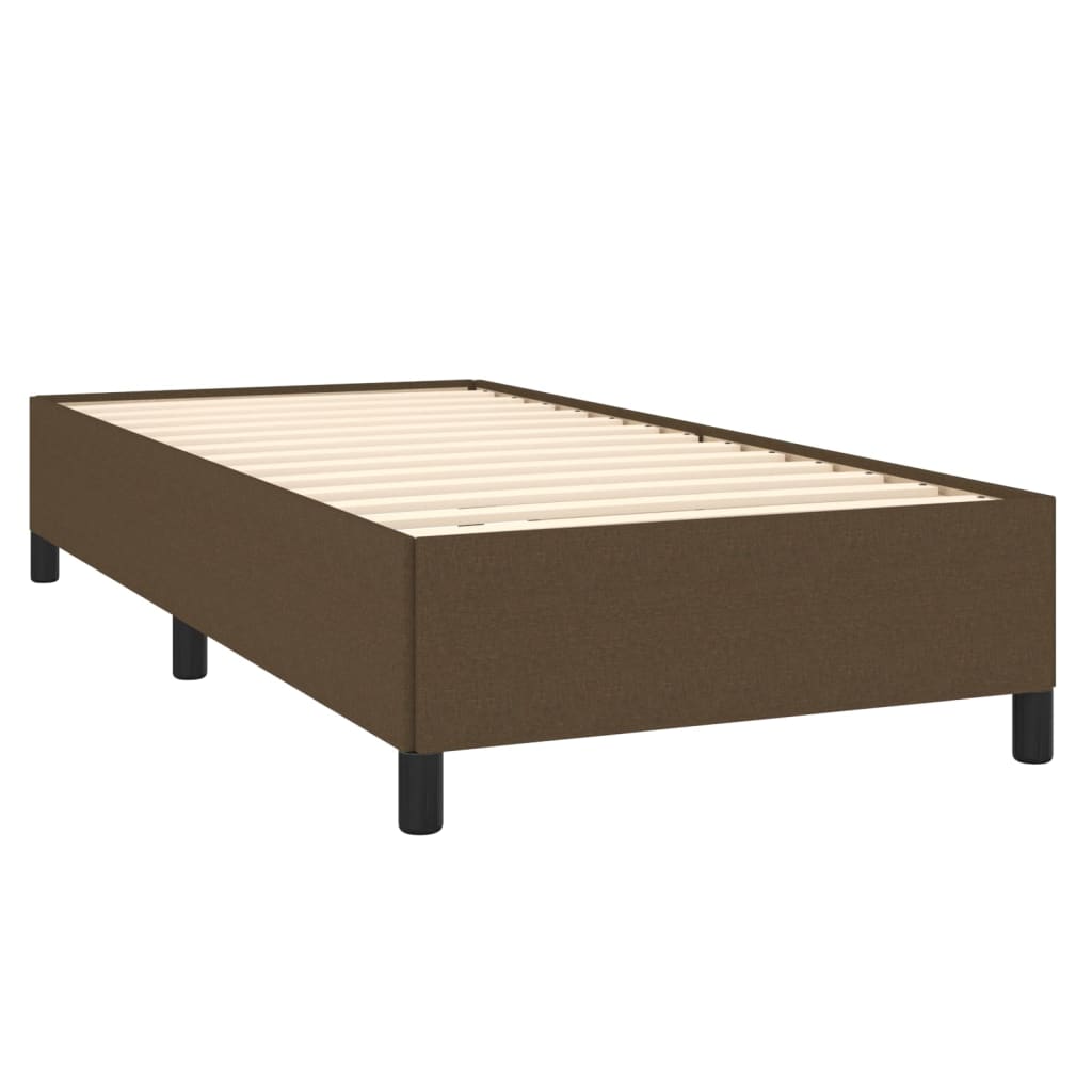 Κρεβάτι Boxspring με Στρώμα Σκούρο Καφέ 100x200 εκ. Υφασμάτινο