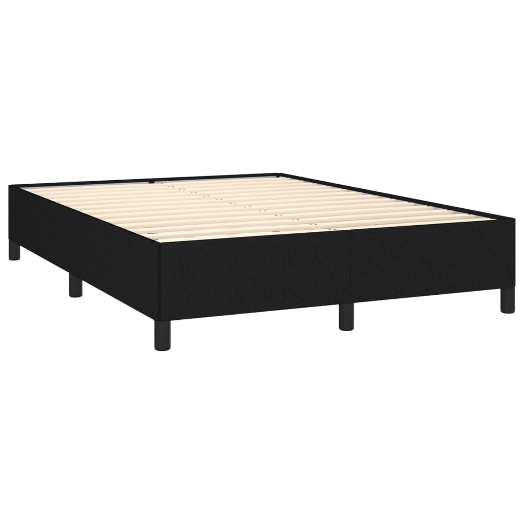 Κρεβάτι Boxspring με Στρώμα Μαύρο 140x190 εκ. Υφασμάτινο