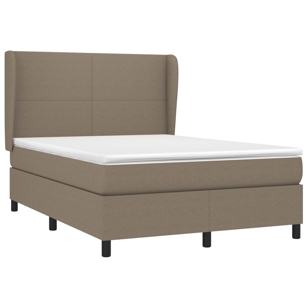 Κρεβάτι Boxspring με Στρώμα Taupe 140x190 εκ. Υφασμάτινο