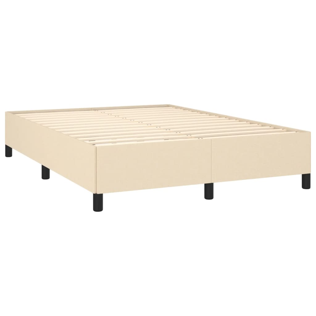 Κρεβάτι Boxspring με Στρώμα Κρεμ 140x190 εκ. Υφασμάτινο - Pakobazaar