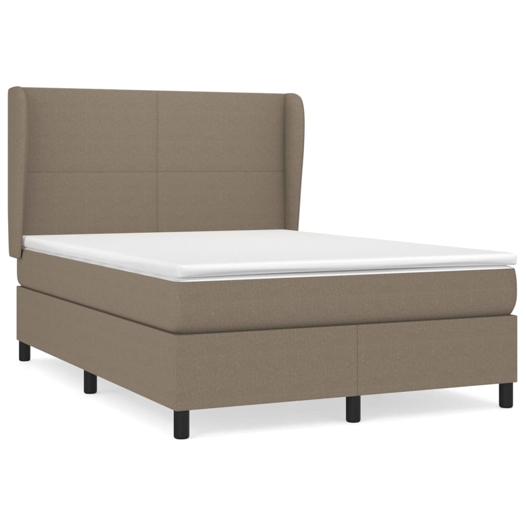 Κρεβάτι Boxspring με Στρώμα Taupe 140x200 εκ. Υφασμάτινο