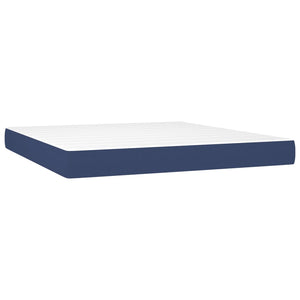 Κρεβάτι Boxspring με Στρώμα Μπλε 160x200 εκ. Υφασμάτινο