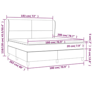 Κρεβάτι Boxspring με Στρώμα Taupe 180x200 εκ. Υφασμάτινο