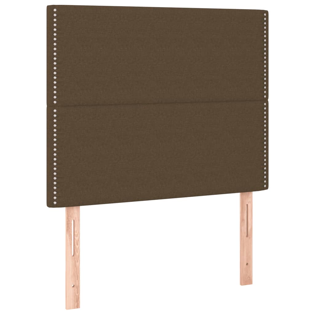 Κρεβάτι Boxspring με Στρώμα Σκούρο Καφέ 80x200 εκ. Υφασμάτινο