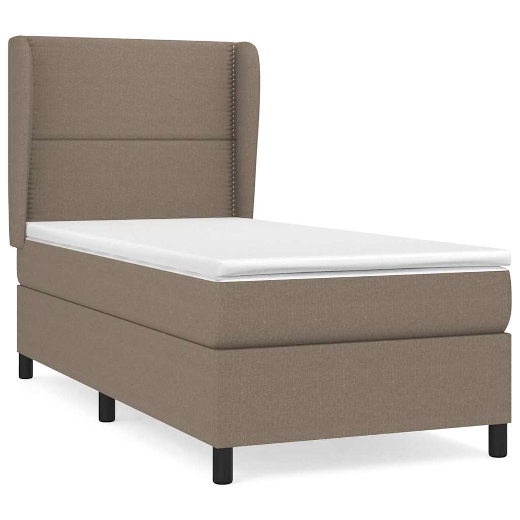 Κρεβάτι Boxspring με Στρώμα Taupe 80x200 εκ. Υφασμάτινο - Pakobazaar