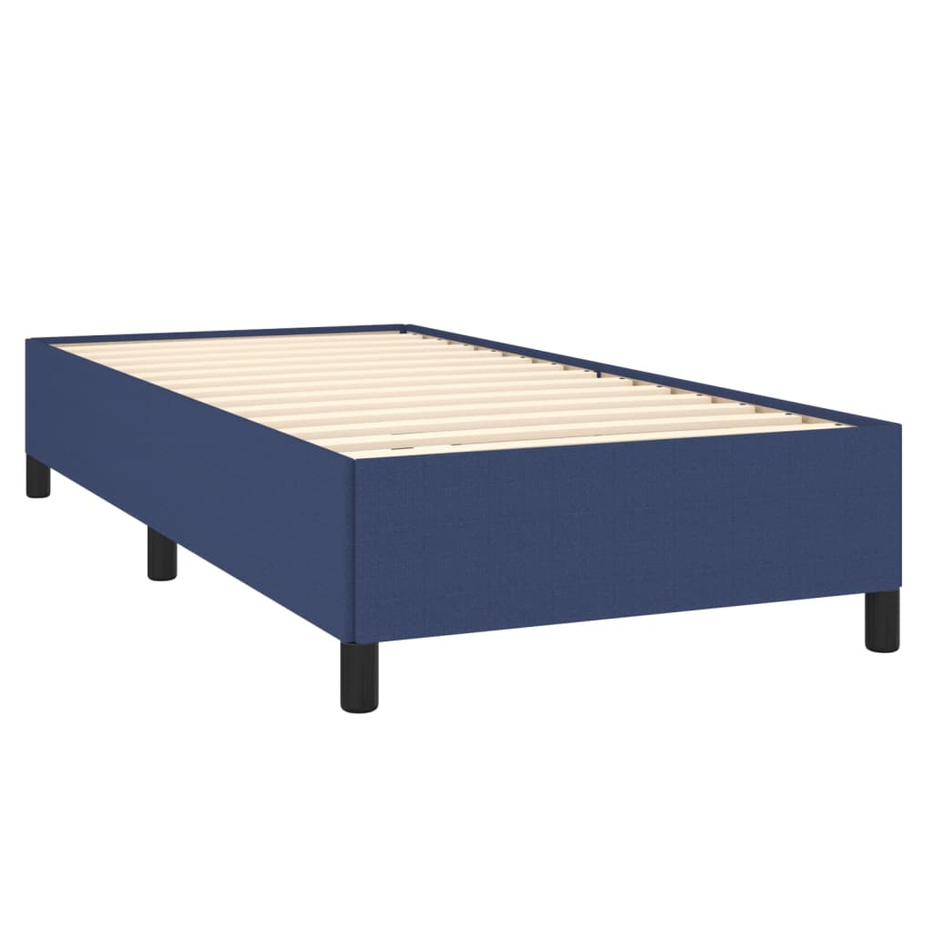 Κρεβάτι Boxspring με Στρώμα Μπλε 90x200 εκ.Υφασμάτινο
