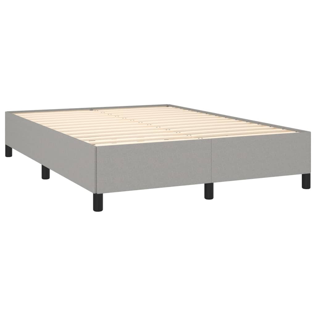 Κρεβάτι Boxspring με Στρώμα Ανοιχτό Γκρι 140x190 εκ. Υφασμάτινο