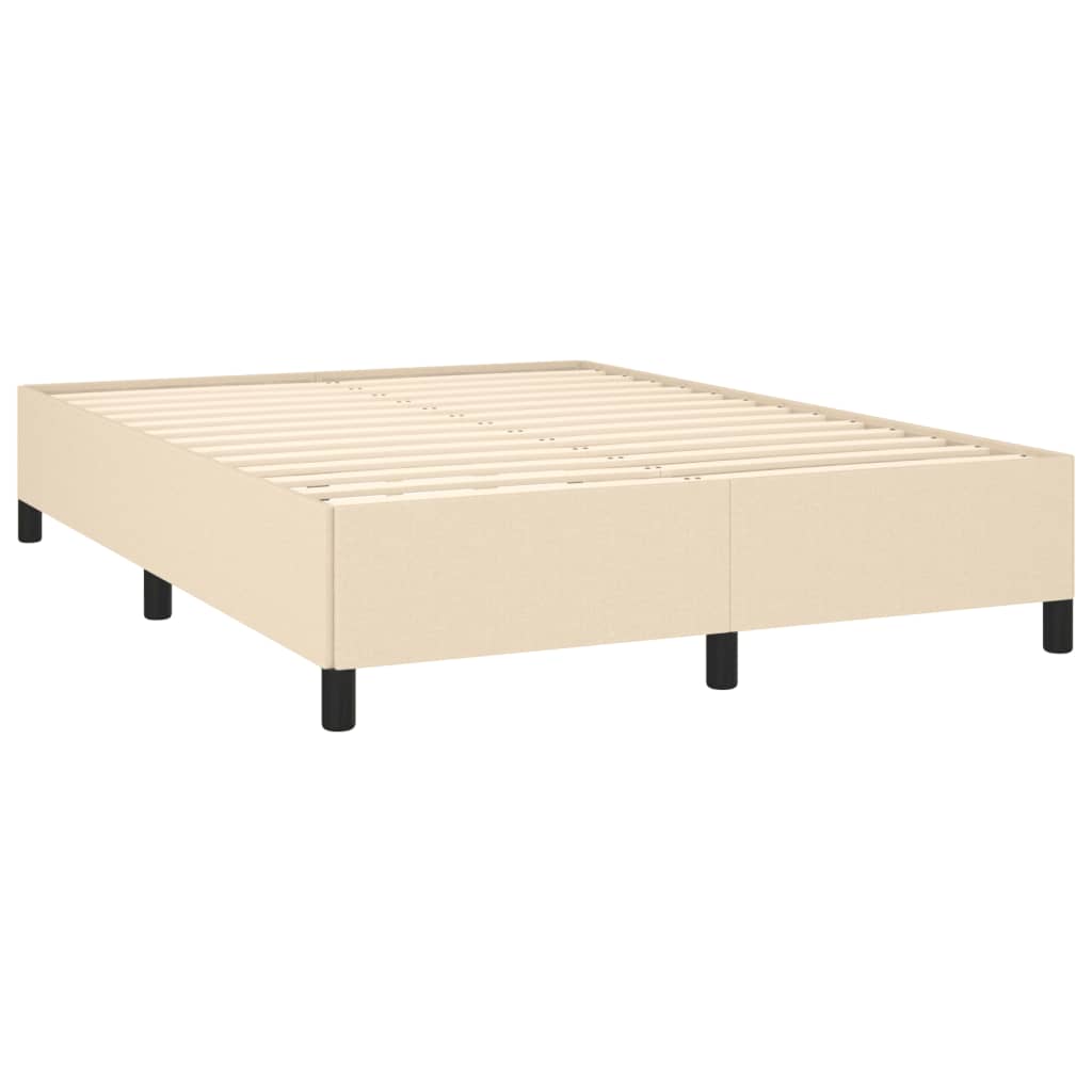 Κρεβάτι Boxspring με Στρώμα Κρεμ 140x190 εκ. Υφασμάτινο - Pakobazaar