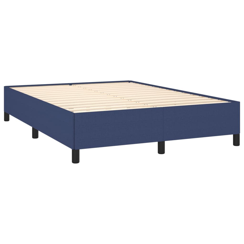 Κρεβάτι Boxspring με Στρώμα Μπλε 140x190 εκ. Υφασμάτινο