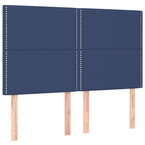 Κρεβάτι Boxspring με Στρώμα Μπλε 140x190 εκ. Υφασμάτινο