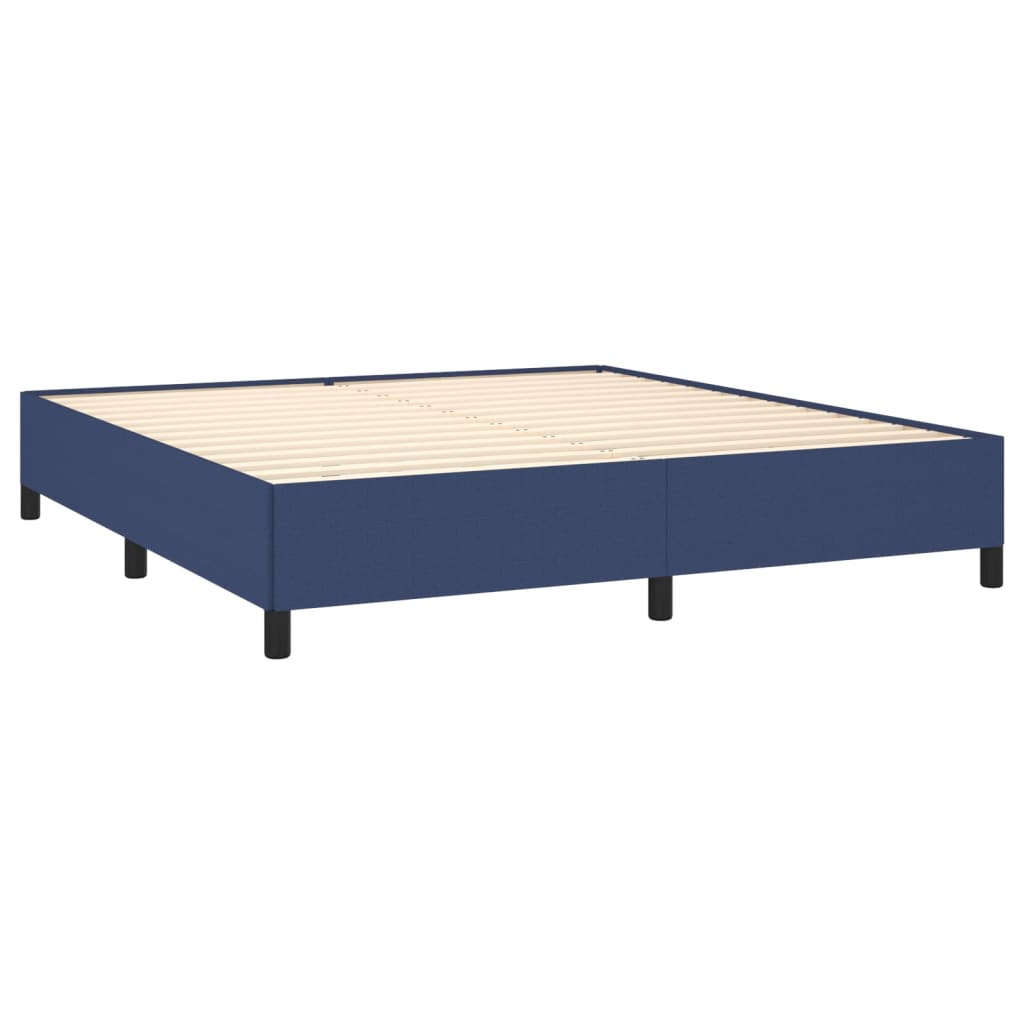 Κρεβάτι Boxspring με Στρώμα Μπλε 160x200 εκ. Υφασμάτινο
