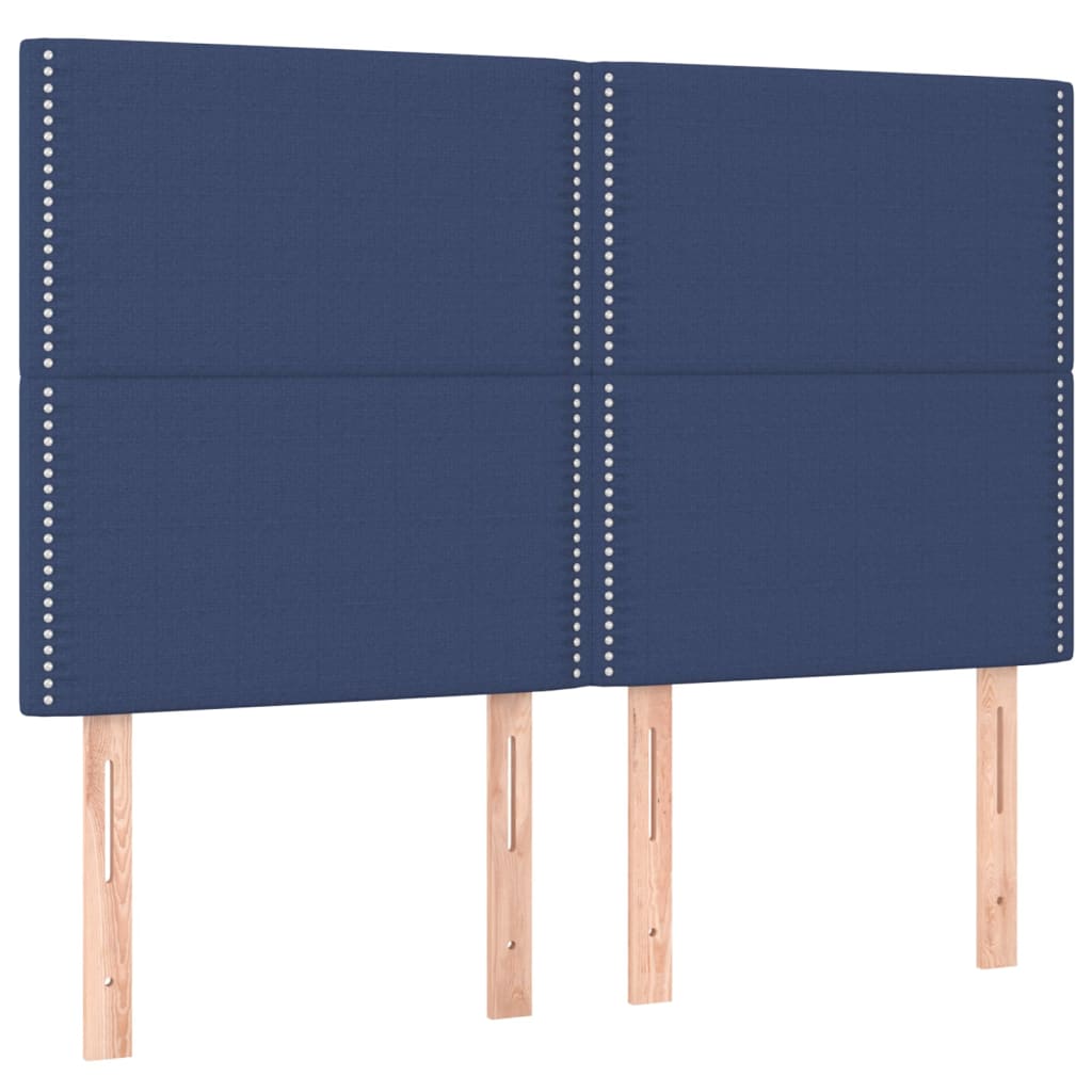 Κρεβάτι Boxspring με Στρώμα Μπλε 160x200 εκ. Υφασμάτινο