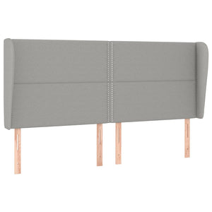 Κρεβάτι Boxspring με Στρώμα Ανοιχτό Γκρι 200x200 εκ. Υφασμάτινο
