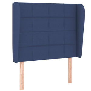 Κρεβάτι Boxspring με Στρώμα Μπλε 80x200 εκ. Υφασμάτινο