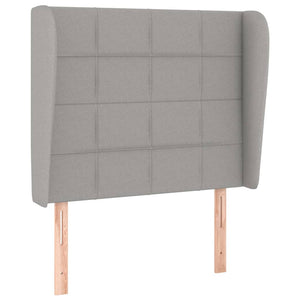 Κρεβάτι Boxspring με Στρώμα Ανοιχτό Γκρι 90x190 εκ. Υφασμάτινο