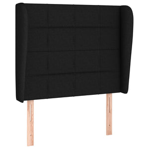 Κρεβάτι Boxspring με Στρώμα Μαύρο 90x190 εκ.Υφασμάτινο - Pakobazaar