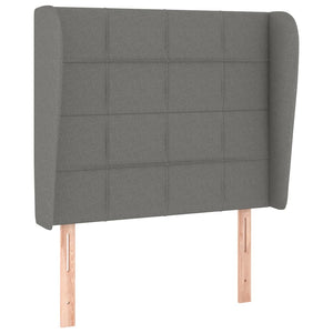 Κρεβάτι Boxspring με Στρώμα Σκούρο Γκρι 90x200 εκ. Υφασμάτινο