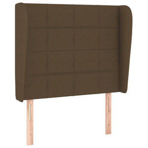 Κρεβάτι Boxspring με Στρώμα Σκούρο Καφέ 90x200 εκ. Υφασμάτινο