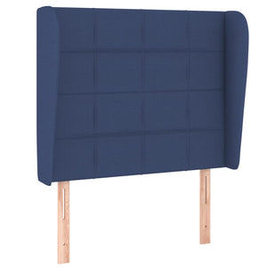 Κρεβάτι Boxspring με Στρώμα Μπλε 90x200 εκ.Υφασμάτινο