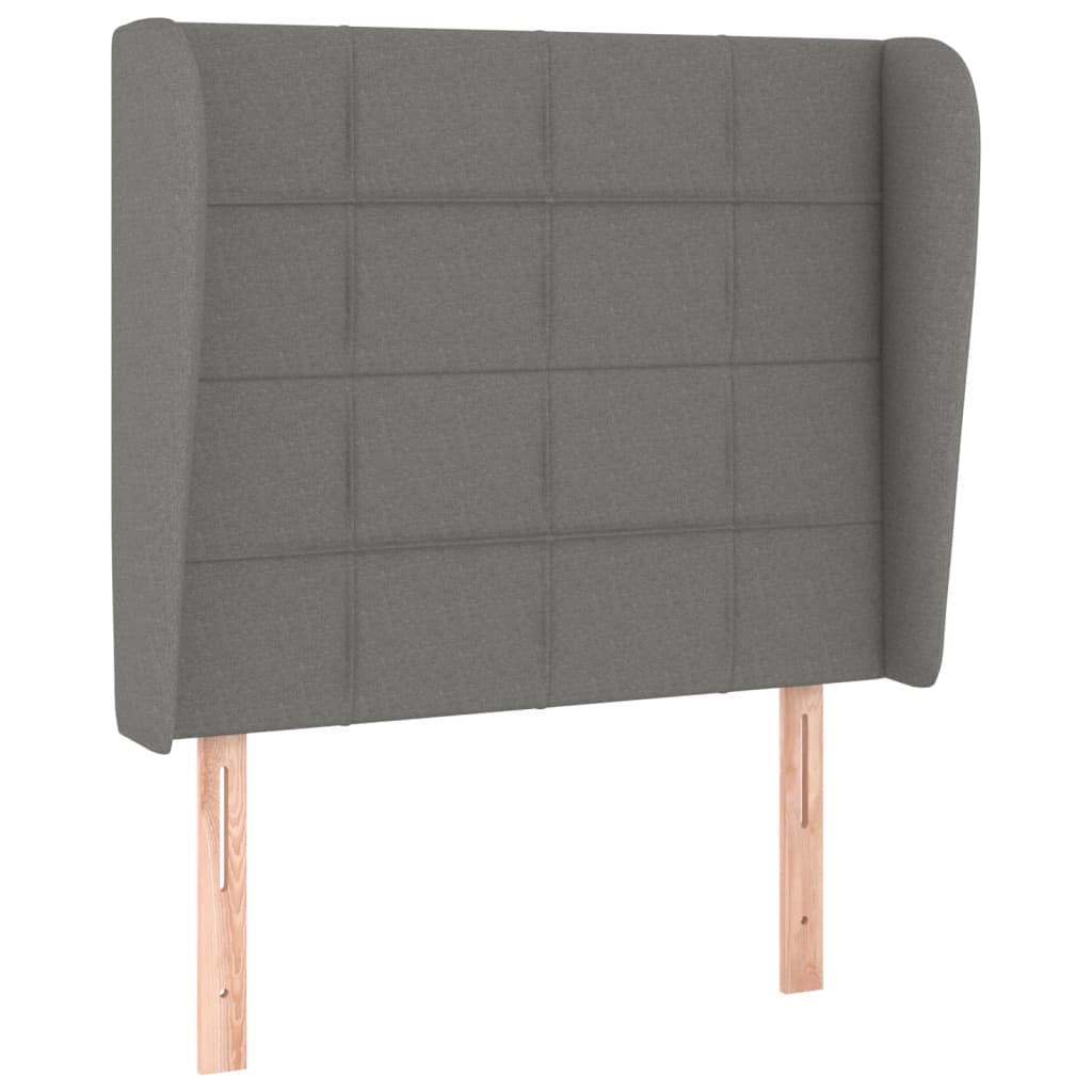 Κρεβάτι Boxspring με Στρώμα Σκούρο Γκρι 100x200 εκ. Υφασμάτινο