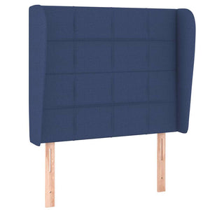 Κρεβάτι Boxspring με Στρώμα Μπλε 100 x 200 εκ. Υφασμάτινο - Pakobazaar