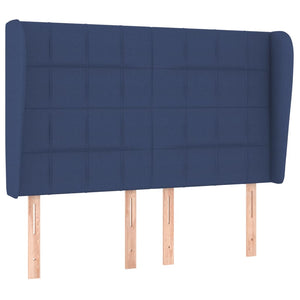 Κρεβάτι Boxspring με Στρώμα Μπλε 140x190 εκ. Υφασμάτινο