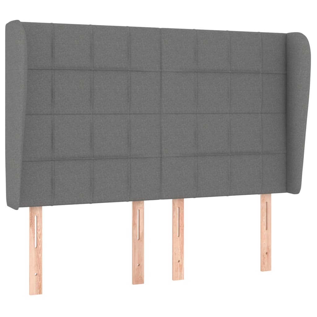 Κρεβάτι Boxspring με Στρώμα Σκούρο Γκρι 140x200 εκ Υφασμάτινο