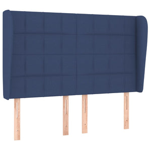 Κρεβάτι Boxspring με Στρώμα Μπλε 140x200 εκ. Υφασμάτινο