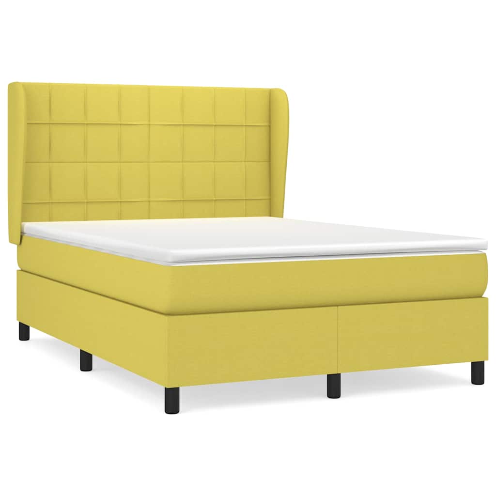 Κρεβάτι Boxspring με Στρώμα Πράσινο 140x200 εκ.Υφασμάτινο