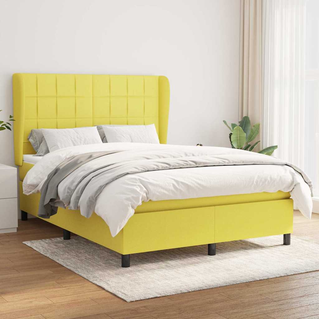 Κρεβάτι Boxspring με Στρώμα Πράσινο 140x200 εκ.Υφασμάτινο