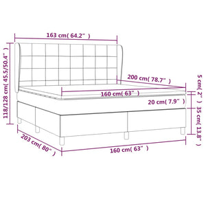 Κρεβάτι Boxspring με Στρώμα Πράσινο 160x200 εκ.Υφασμάτινο - Pakobazaar